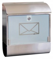 Cutie poștală JAKUB oțel inoxidabil + sticlă Skveler KLC