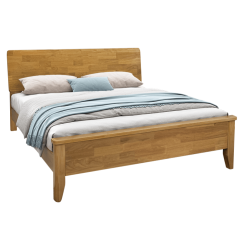 Łóżko podwójne, 160x200, drewno lite, naturalne, NOEMI