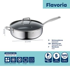 Pánev nerezová Flavoria 30 cm 4,8 l stříbrná