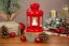 Lampáš MagicHome Vianoce, červený, s LED sviečkou, 10x15/20 cm