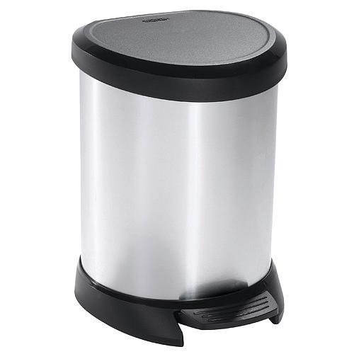 Coș Curver® DECO BIN 5 litri, argintiu/negru, pentru deșeuri