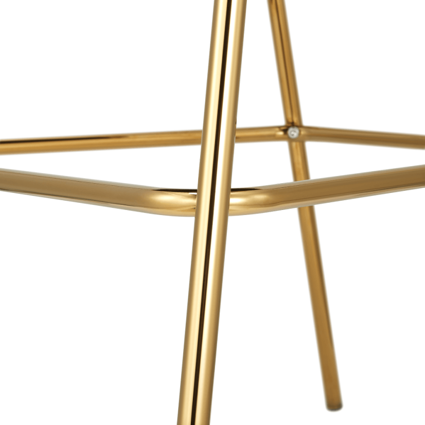Designer Barhocker, beige Samtstoff/goldchrom, DASMIN TYP 2