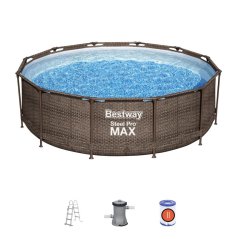 Basen Bestway® Steel Pro Max™, 56709, wzór rattanowy, filtr, pompa, drabina, 3,66x1,00 m
