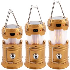 Ładowalna lampa solarna z efektem płomienia, wyjściem USB, XL-TOOLS