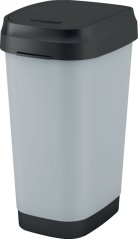 Koš KIS Dual Swing Style L Steel, 50L, sivi, 42x30,5x60 cm, za smeće