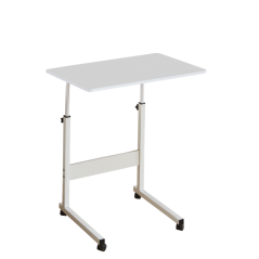 Verstellbarer PC-Tisch mit Rollen, weiß, JUSTUS