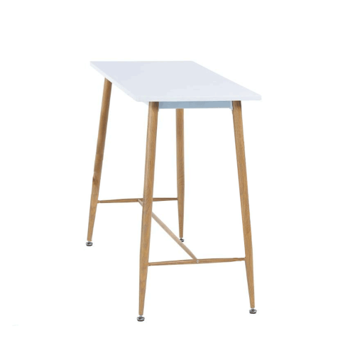 Barový stůl, bílá/buk, 110x50 cm, DORTON