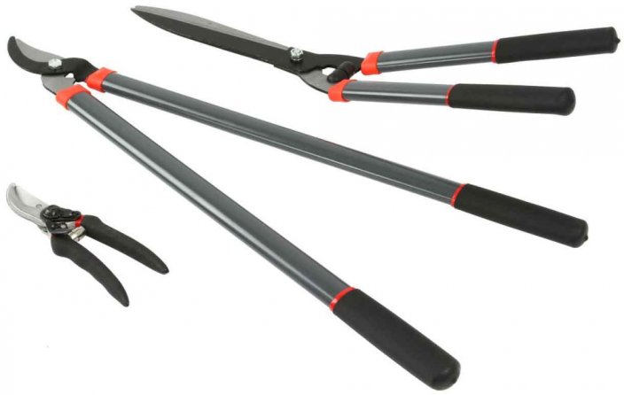 Zestaw nożyczek 3-częściowy, zawiera nożyczki ogrodowe do gałęzi i żywopłotów, MAR-POL