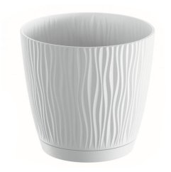 Blumentopf UH o168mm Höhe 157mm, 2,3L SANDY P weiß, mit Schale KLC