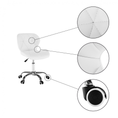 Pisarniški stol, bela/krom, ARGUS NEW