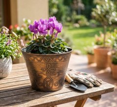 Doniczka Strend Pro Flower, 24,5x19,3 cm, złota, efekt metaliczny (akce)