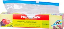 Sáček Primapack Zipper, sáček, víceúčelový, na potraviny, 3 lit., 10 ks