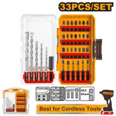 Set biți + burghie 33d pentru mașină de strâns INGCO Industrial
