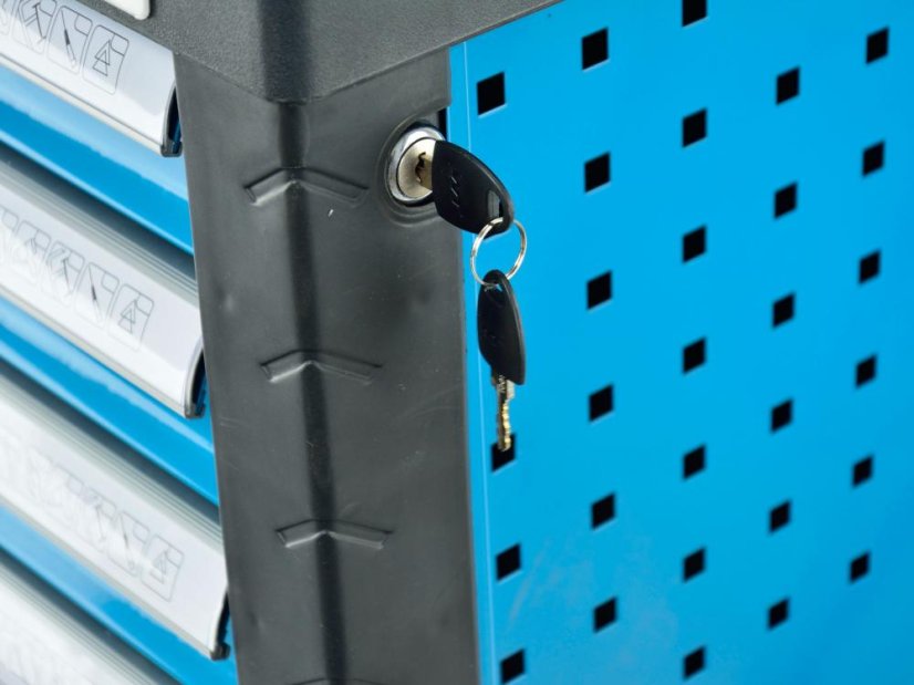 Werkzeugschrank mit 6 Schubladen, bestückt mit 245 Werkzeugen, 685x455x900 mm, GEKO