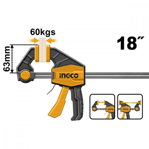 Stolarska stezaljka brzostezna 63x450mm INGCO KLC