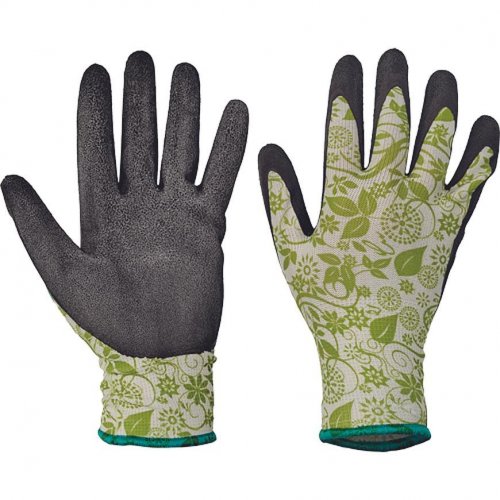 Rękawiczki PINTAIL brązowe 09/L, nylon/lateks, zielone
