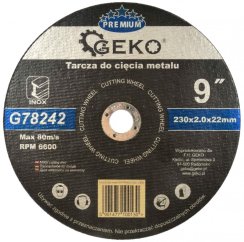 Trennscheibe für Metall und Edelstahl 230 x 2,0 x 22,2 mm, GEKO