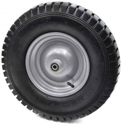 Aufblasbares Rad mit Lagern, Loch 12 mm, Durchmesser 40,5 cm, Breite 9,5 cm, mit Achse, GEKO