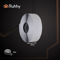 Selbstklebendes Klettband 5mx5cm schwarz Ruhhy 25806