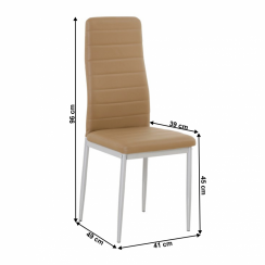 Krzesło, eko skóra karmel/szary metal, COLETA NOVA