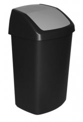 Coș Curver® SWING BIN, 50 lit., 34x40,6x66,8 cm, negru/gri, pentru gunoi