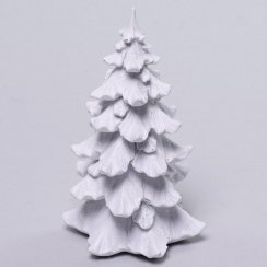 Dekorácia stromček 7,5x7,5x12,5 cm biely