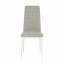 Stuhl, beige Stoff/weißes Metall, COLETA NOVA