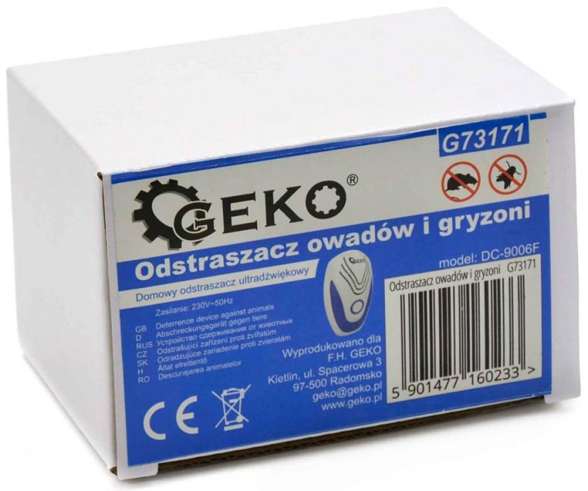 Ultraschall-Nagetiervertreiber, 230 V, Reichweite 5 m, GEKO