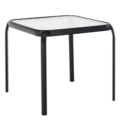 Vrtni stolić, kovani čelik/kaljeno staklo, RAMOL