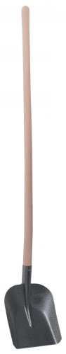 Łopata prosta wąska 19 x 29 cm, czarny lakier z trzonkiem bukowym 130 cm