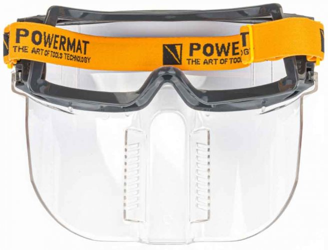 Okulary ochronne z maską, EN166, PM-GO-OG4, POWERMAT