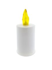 Grabsteinkerze LED BC 173 weiß, flammend gelb