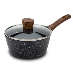 Fogantyús serpenyő + fedél, 18 cm, fekete, Nature NAVA
