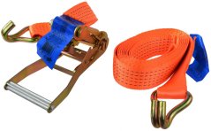 Napenjalni trak z ragljo 5000 kg, 2 kavlja, 50 mm x 4 m, GEKO