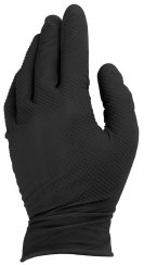 Rukavice nitrilové čierne, sada 50ks, veľkosť L, SOLID GRIP, GEKO