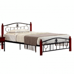 Kovinska postelja z letvico, 140x200, MAGENTA