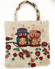 Velika nakupovalna torba iz gobelina 45x45cm, dizajn OWL pomlad/poletje