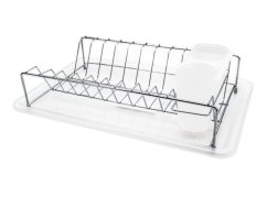 Ocjeđivač za suđe s pladnjem, krom bijela