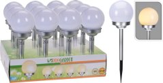 Lampa solarna kula 10 cm, mleczna