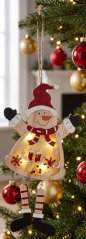 MagicHome Weihnachtsdekoration, Schneemann, LED, hängend, MDF, 12,5x2x23,5 cm