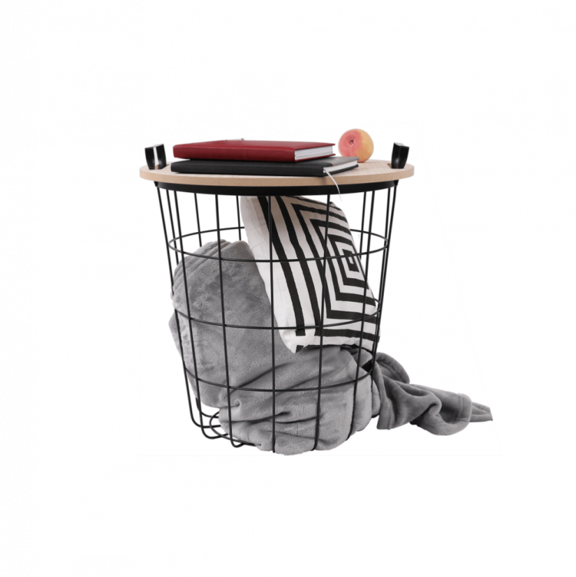Beistelltisch, Naturmuster/Schwarz, NANDO