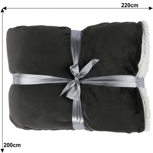 Obojstranná deka, sivá, 200x220, ANKEA TYP 3