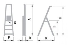 Schody ALVE EUROSTYL HOBBY 1945, 5 stopni, h-980, z półką, nr. 150 kg