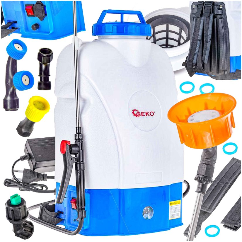 Akkusprühgerät 20 Liter, Akku 12V-8Ah, Arbeitszeit 4 Stunden, GEKO