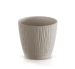 Blumentopf UH o188mm Höhe 175mm 3,3L SANDY P mocca, mit Schale KLC