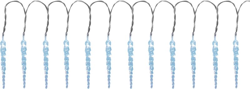 MagicHome Weihnachts-Eiszapfenkette, 12x LED kaltweiß, 12 Eiszapfen, 3xAA, IP44, außen, Beleuchtung, L-2,20 m