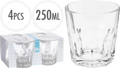 Kozarec za vodo 250 ml, višina 8,6 cm, kozarec, 4 kom