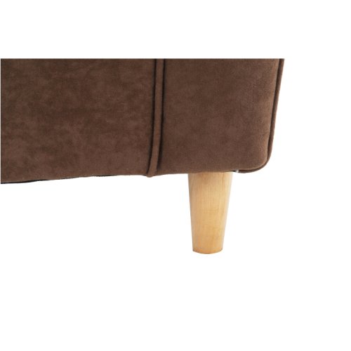 Fotel uszak ze stołkiem, brązowa tkanina, ASTRID