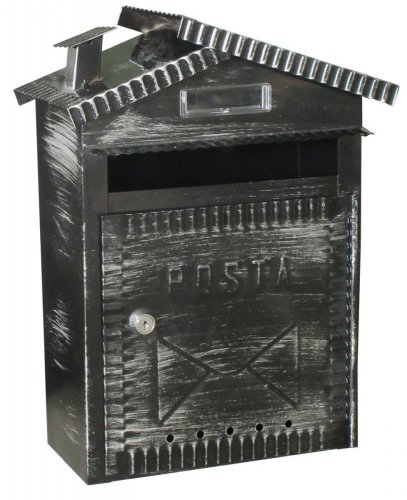Cutie poștală VIKTOR negru/argintiu patinat Skveler KLC