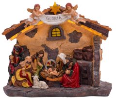 Decor de Craciun MagicHome, Nastere, 21 LED alb cald, 3xAA, interior, 36x15x29 cm